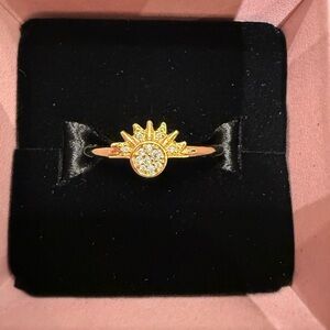 Pandora Gold Radiant Sun Ring with Crystals